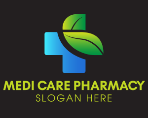 Pharmacy Leaf Cross logo design