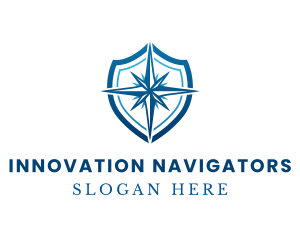 Premium Compass Shield logo design