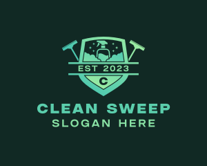 Cleaning Squeegee Sprayer logo design