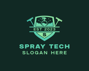 Cleaning Squeegee Sprayer logo design