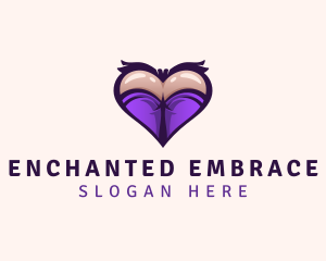 Naughty Butt Heart logo design