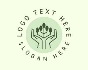 Ecology Leaf Hand logo