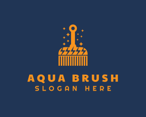 Clean Housekeeping Brush logo design