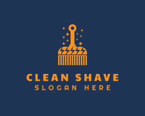 Clean Housekeeping Brush logo design