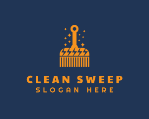 Clean Housekeeping Brush logo design