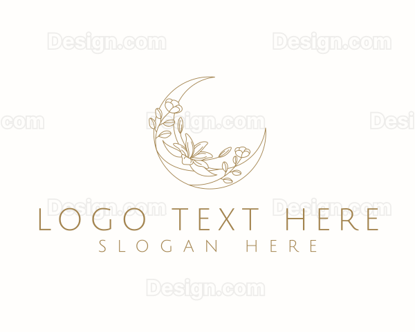 Floral Crescent Moon Logo