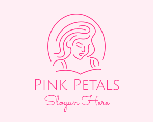 Pink Minimalist Lady logo design