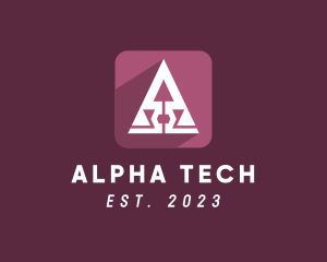 Tech App Letter A logo design