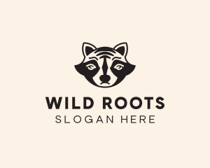 Wild Raccoon Head logo design