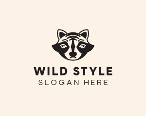 Wild Raccoon Head logo design