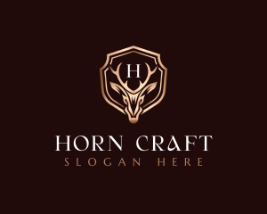 Deer Horns Shield logo design