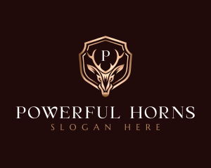 Deer Horns Shield logo design