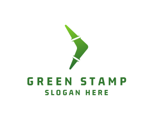 Green Boomerang Arrow logo design