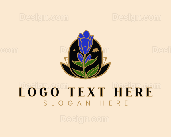 Switzerland Gentian Flower Logo