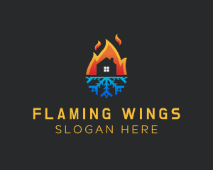 House Fire Ice Ventilation logo design