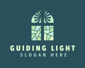 Cross Stained Glass logo design