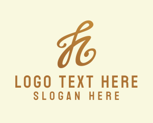 Elegant Bronze Letter H logo