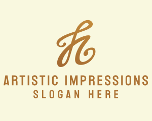 Elegant Bronze Letter H logo design