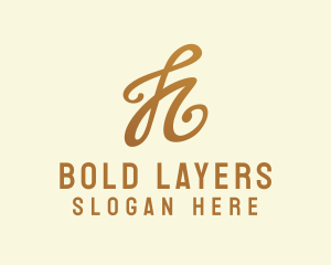 Elegant Bronze Letter H logo design