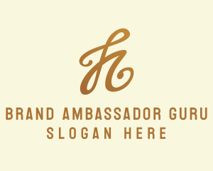 Elegant Bronze Letter H logo design