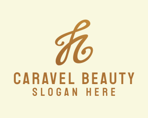 Elegant Bronze Letter H logo design