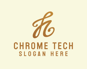 Elegant Bronze Letter H logo design