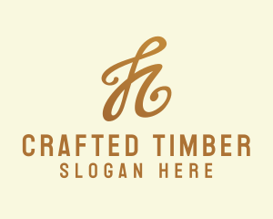 Elegant Bronze Letter H logo design