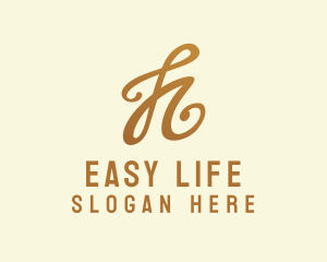 Elegant Bronze Letter H logo design