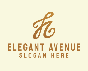 Elegant Bronze Letter H logo design