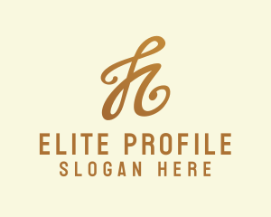 Elegant Bronze Letter H logo design