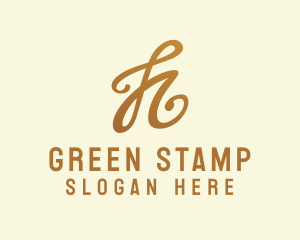 Elegant Bronze Letter H logo design