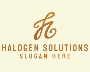 Elegant Bronze Letter H logo design