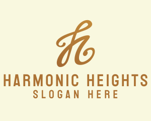 Elegant Bronze Letter H logo design