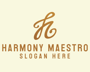 Elegant Bronze Letter H logo design