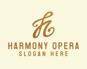 Elegant Bronze Letter H logo design