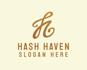 Elegant Bronze Letter H logo design