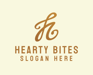 Elegant Bronze Letter H logo design