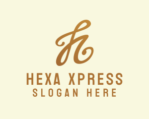 Elegant Bronze Letter H logo design