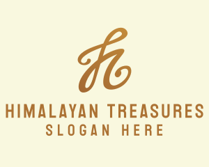 Elegant Bronze Letter H logo design