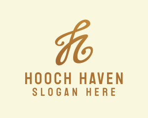 Elegant Bronze Letter H logo design