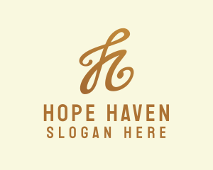 Elegant Bronze Letter H logo