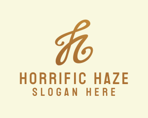 Elegant Bronze Letter H logo design