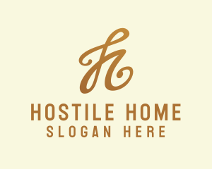 Elegant Bronze Letter H logo design