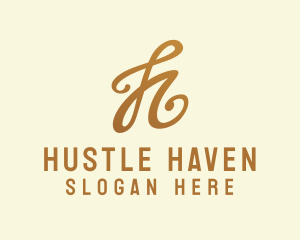 Elegant Bronze Letter H logo design