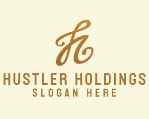 Elegant Bronze Letter H logo design