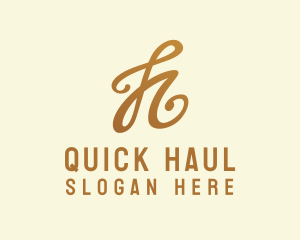 Elegant Bronze Letter H logo design