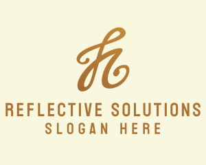 Elegant Bronze Letter H logo design