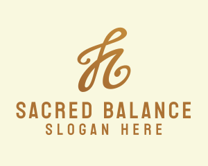 Elegant Bronze Letter H logo design