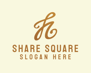 Elegant Bronze Letter H logo design