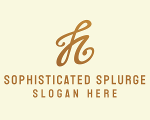 Elegant Bronze Letter H logo design